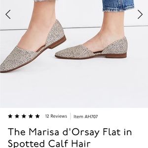 MADEWELL The Marisa d'Orsay Flat in Spotted Calf Hair SZ 7